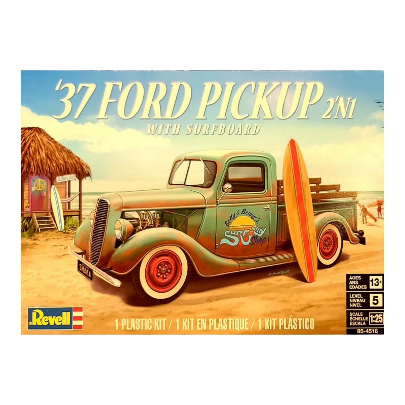'37 Ford Pickup with Surfboard 2'n1