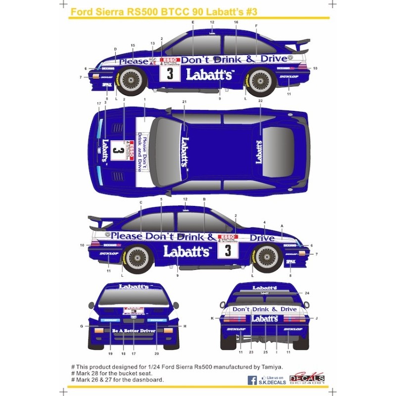 1990 Ford Sierra Cosworth RS500 BTCC Labatt's