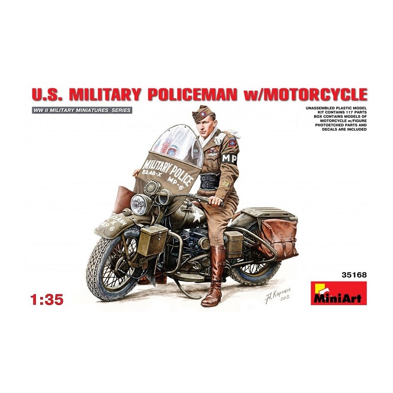 U.S. Military Policeman with Motorcycle