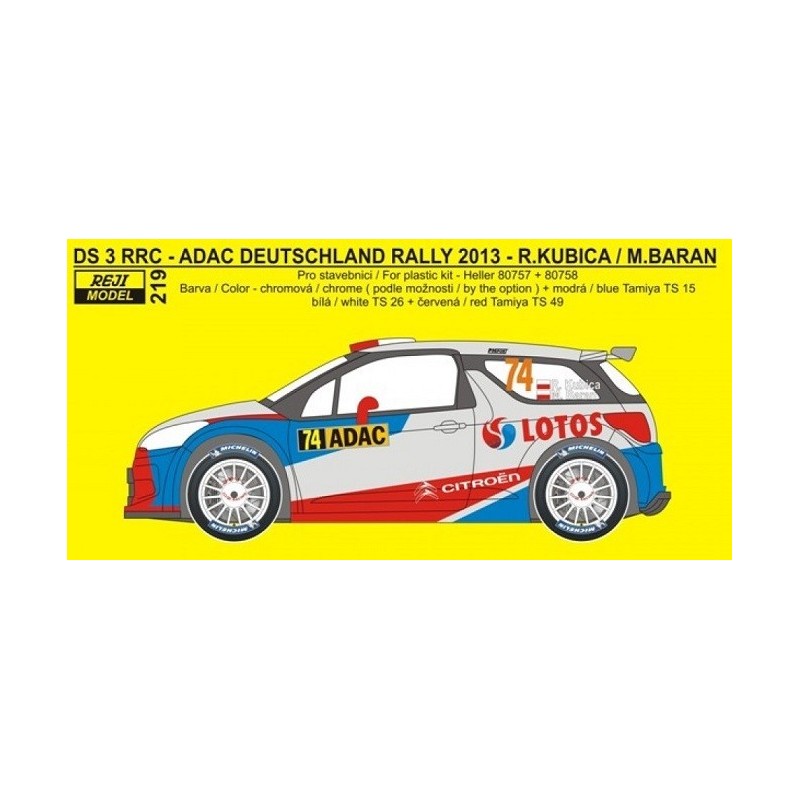 Transkit – Citroen DS3 RRC Deutschland Rally 2013 - Kubica 1/24
