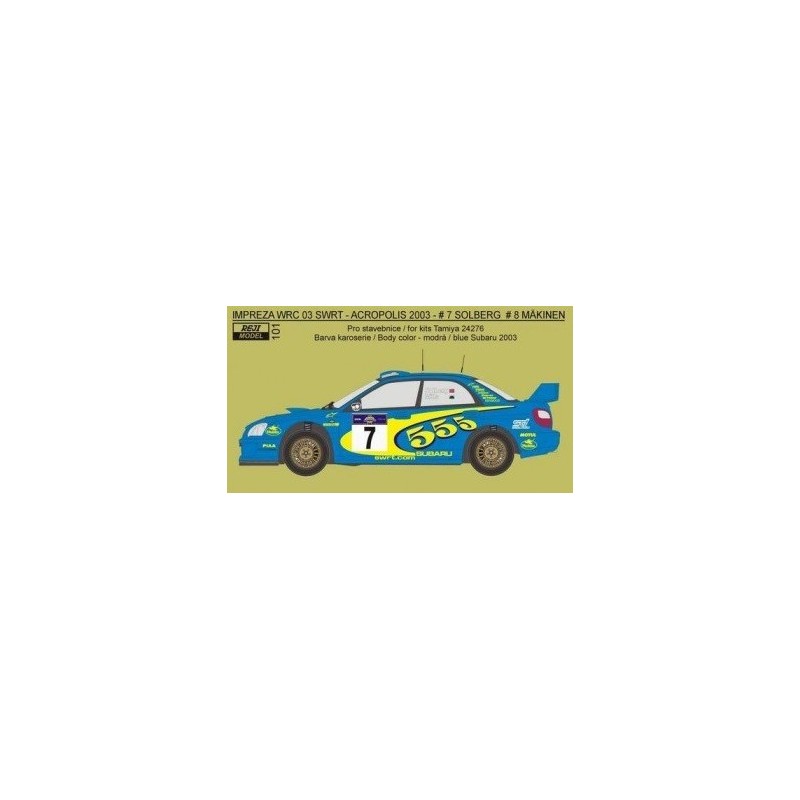 Subaru Impreza WRC -SWRT Rally Acropolis 2003 – „555“  decal