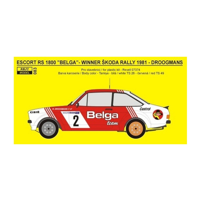 Ford Escort RS1800 Belga Skoda rally 1981 Droogmans
