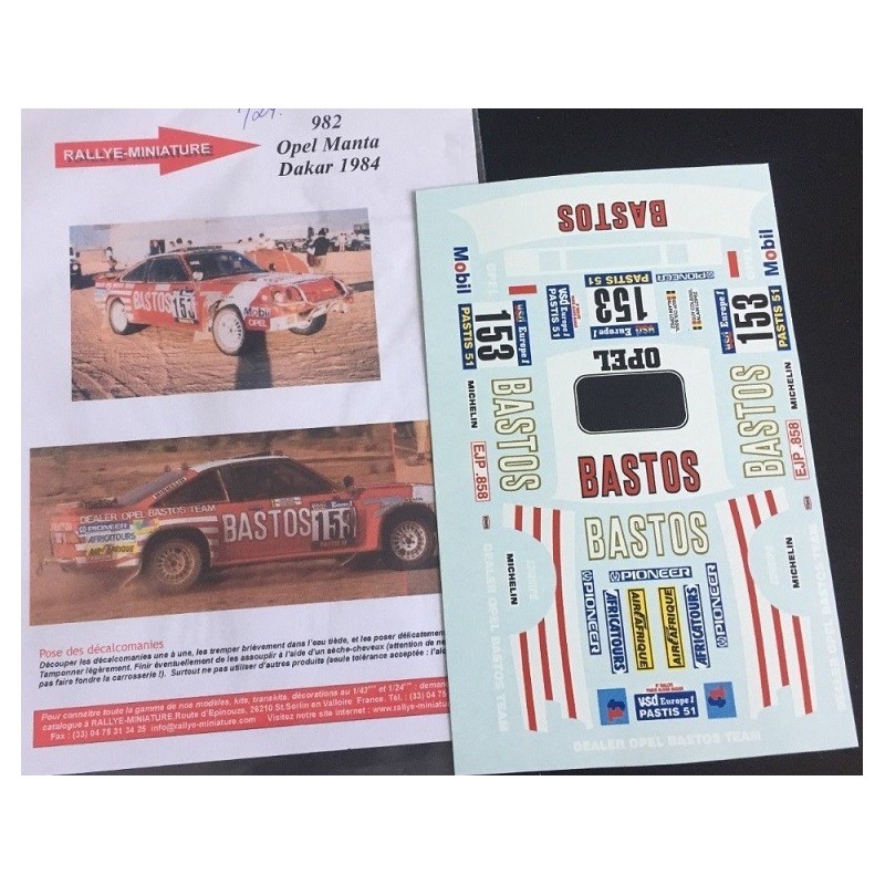 Opel Manta 400 Bastos Dakar Rally 1984